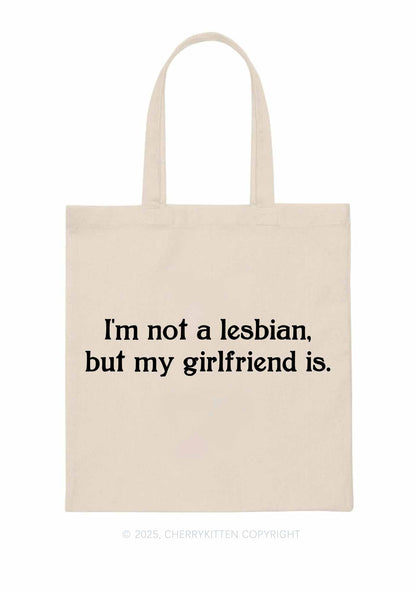 My Girlfriend Is Lesbian Pride Y2K Canvas Tote Bag Cherrykitten