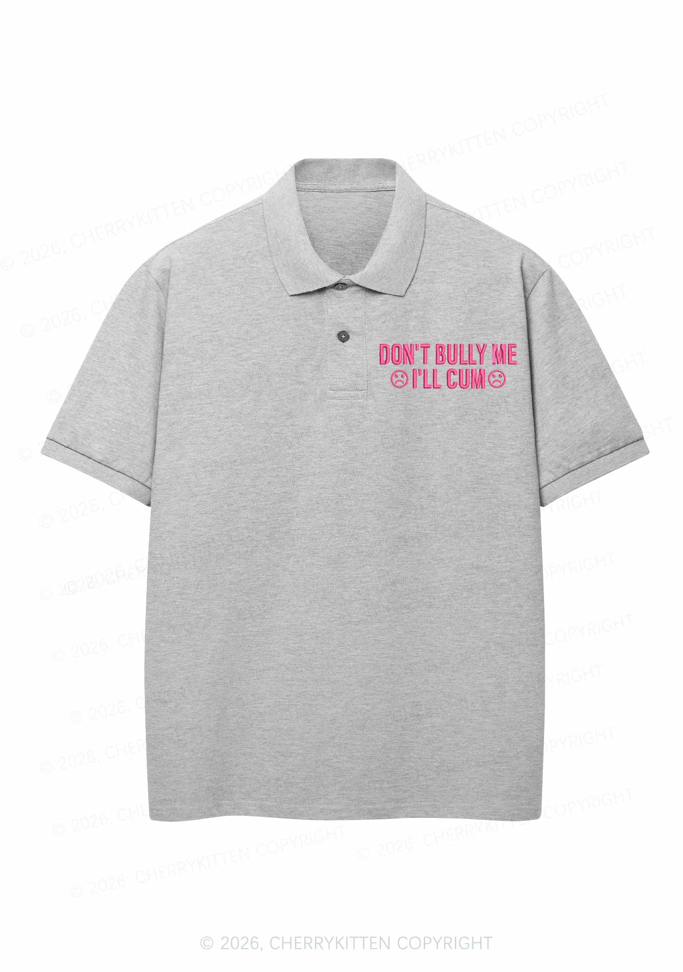 Embroidered Dont Bully Me Y2K Polo Shirts Cherrykitten