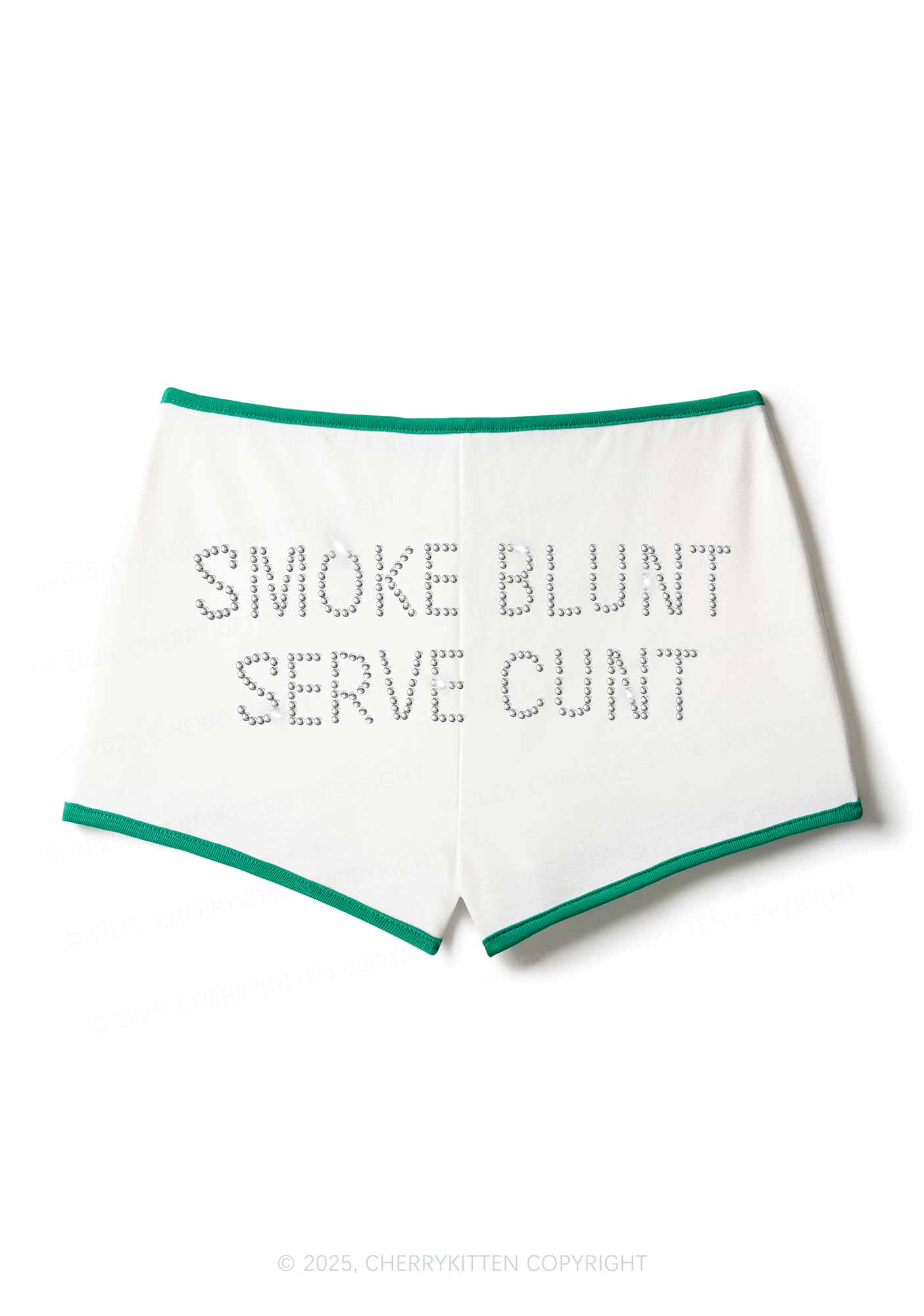 Rhinestone Smoke Blunt Y2K Booty Shorts Cherrykitten