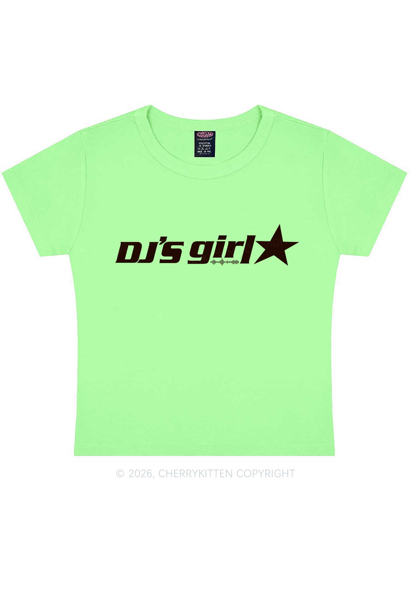 DJs Girl Y2K Baby Tee Cherrykitten