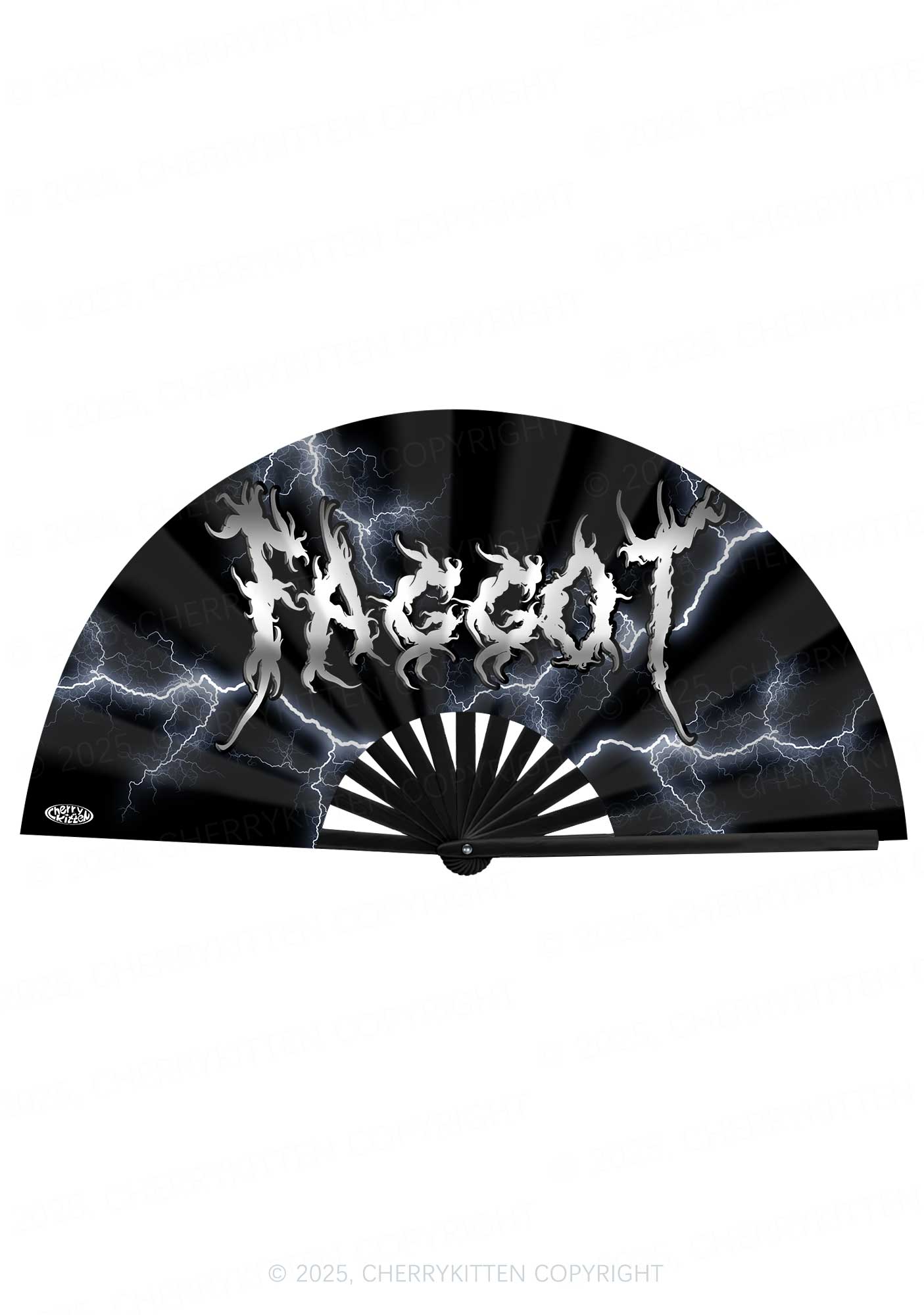 Faggot Lightning Pride Y2K Rave Hand Fan Cherrykitten