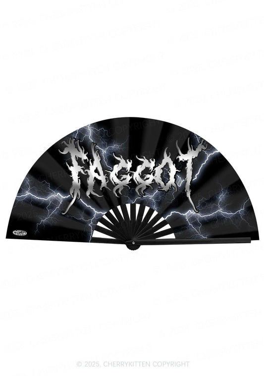 Faggot Lightning Pride Y2K Rave Hand Fan Cherrykitten