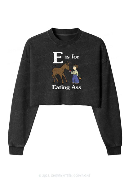 E Is For Eating Axx Y2K Crop Washed Sweatshirts Cherrykitten
