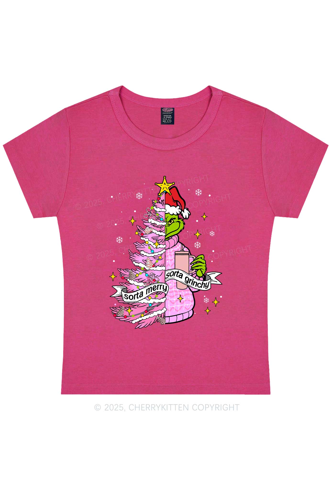 Christmas Sorta Merry Y2K Baby Tee Cherrykitten