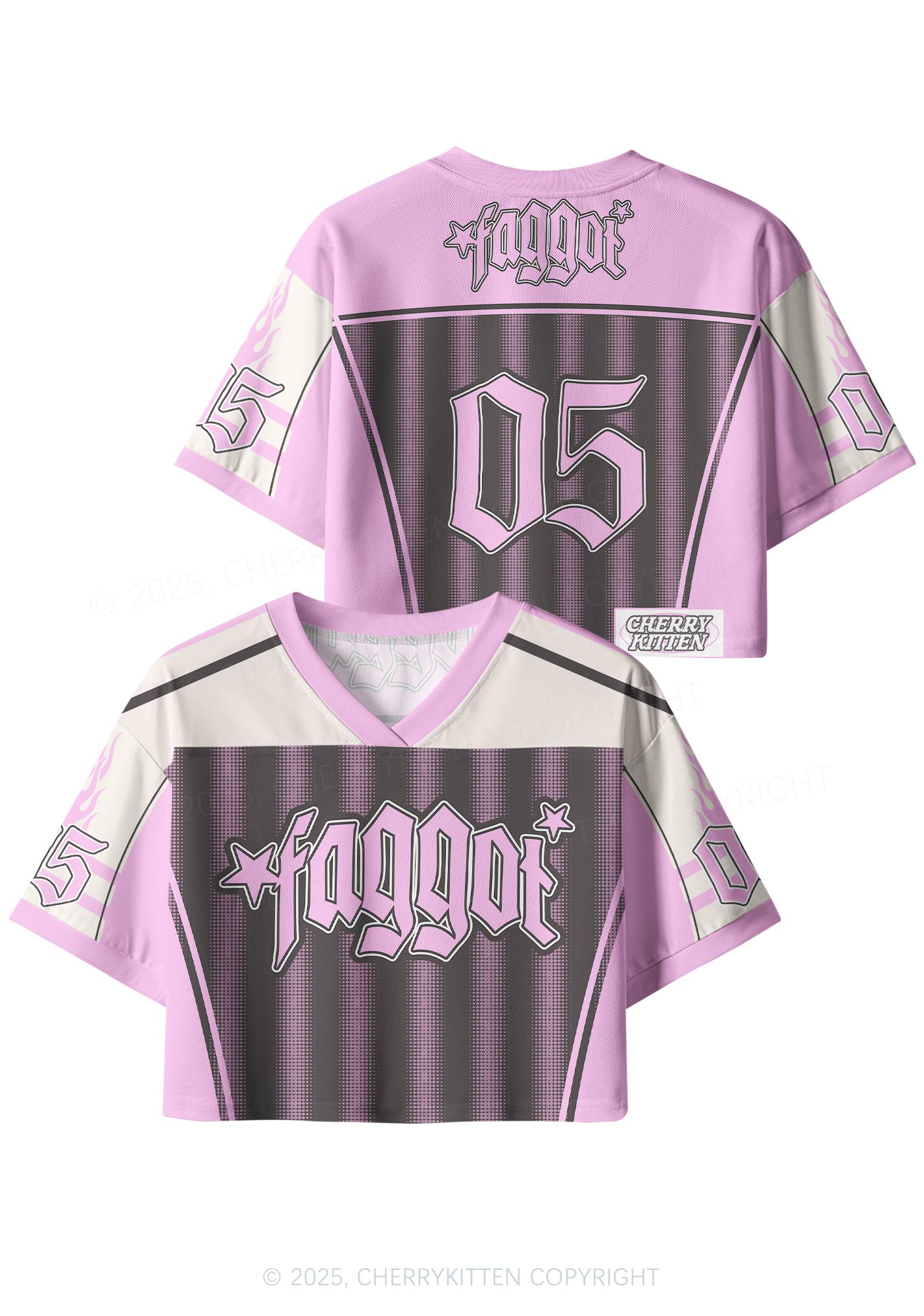 Custom Brown Faggot Stars Pride Y2K Crop Sport Jersey Shirts Cherrykitten