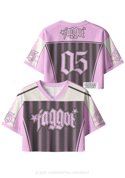 Custom Brown Faggot Stars Pride Y2K Crop Sport Jersey Shirts Cherrykitten