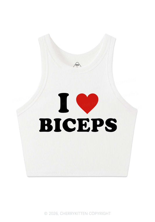 I Love Biceps Valentine's Day Y2K Crop Tank Top Cherrykitten