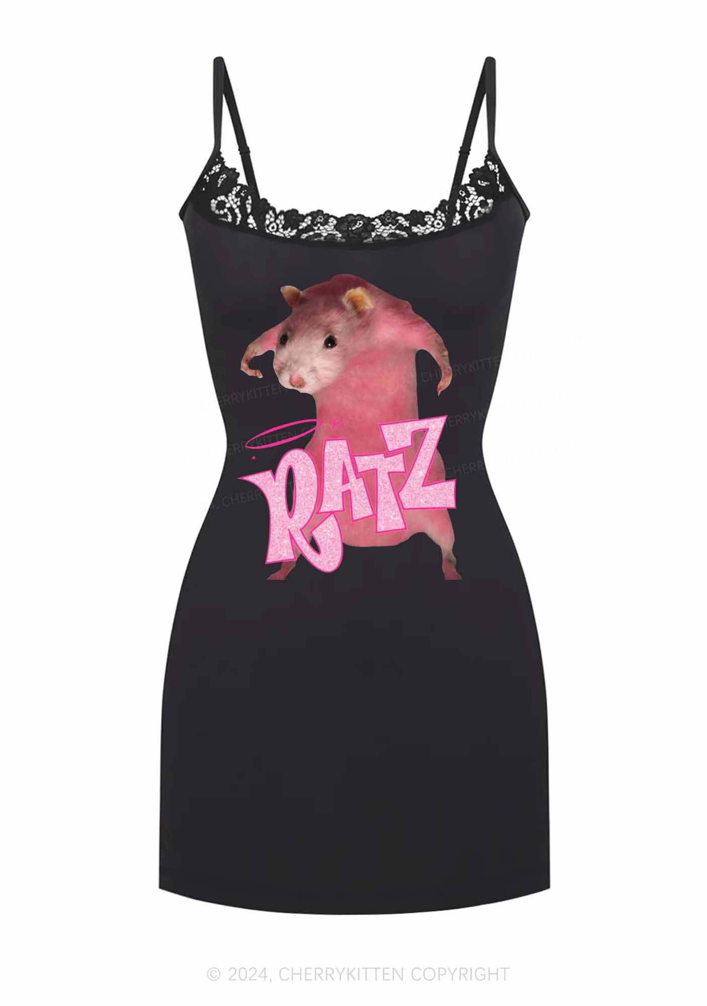 Pink Ratz Y2K Lace Slip Dress Cherrykitten