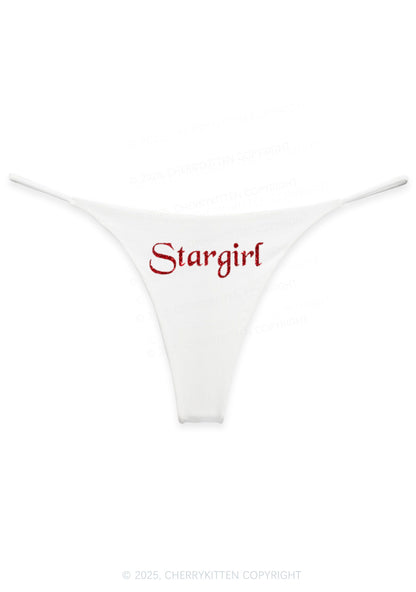 Glitter Red Stargirl Y2K Bikini String Thong Cherrykitten