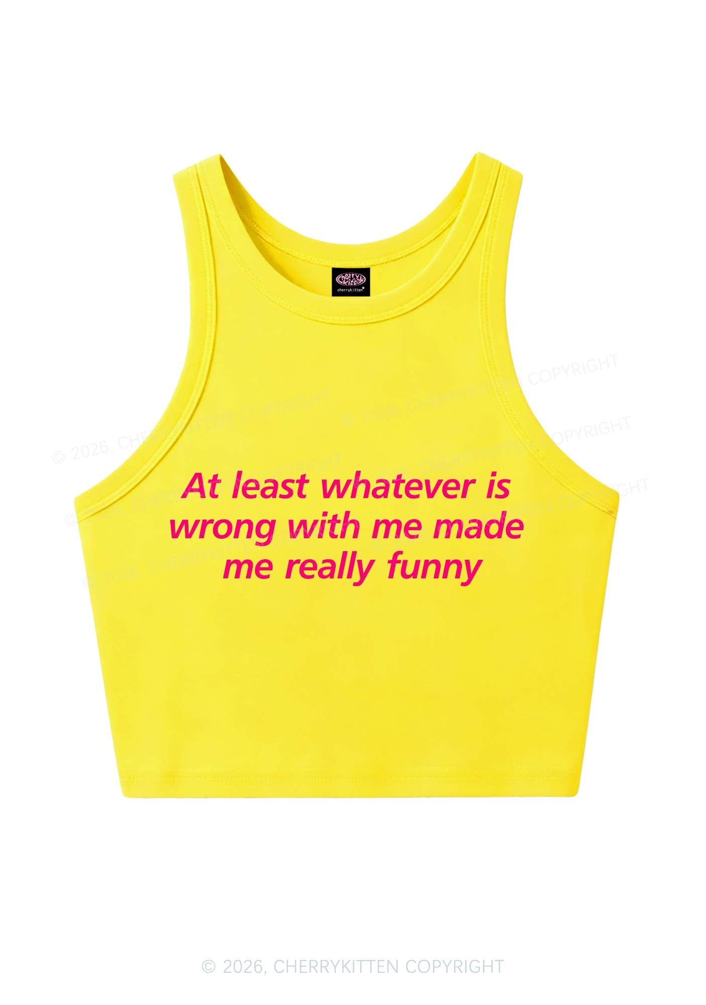 Whatever Is Wrong With Me Y2K Crop Tank Top Cherrykitten