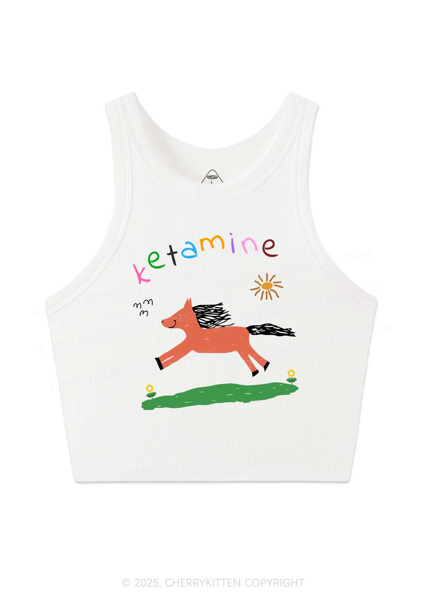 Orange Pony Y2K Crop Tank Top Cherrykitten