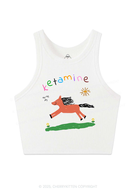 Orange Pony Y2K Crop Tank Top Cherrykitten