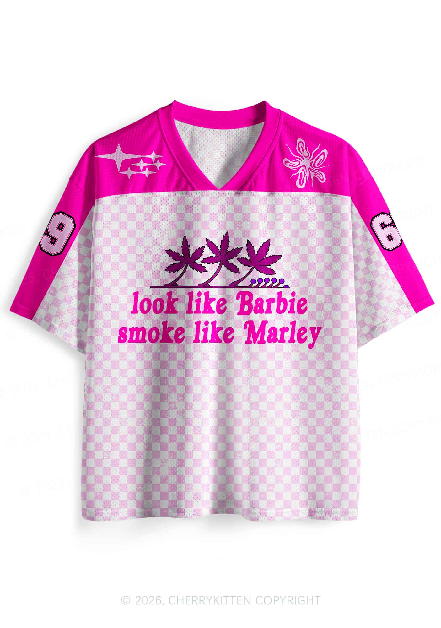 Smoke Like Marley Y2K Sport Jersey Shirts Cherrykitten