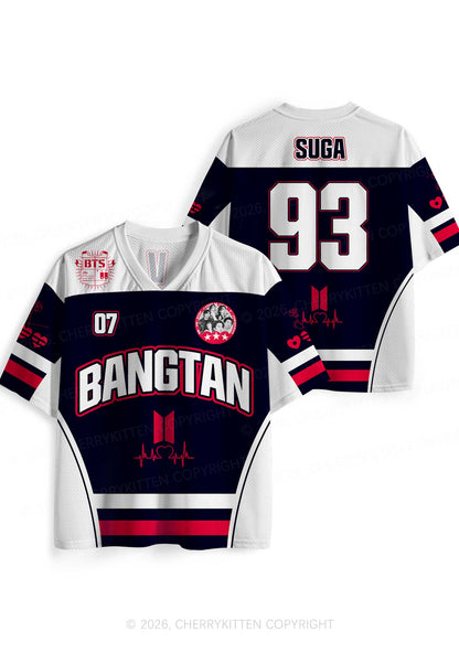 Black Korean Boys Y2K Sport Jersey Shirts Cherrykitten