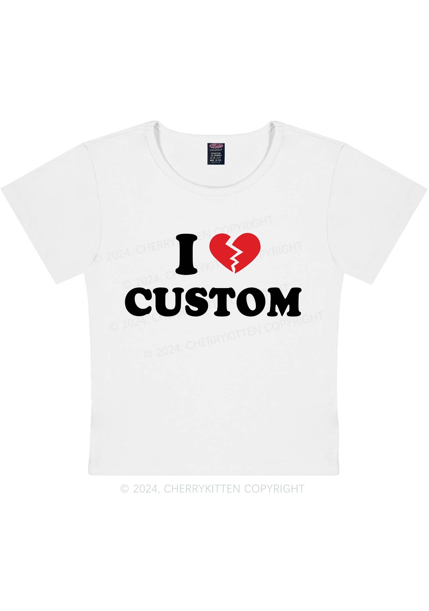 I Hate Personalized Custom Y2K Baby Tee Cherrykitten