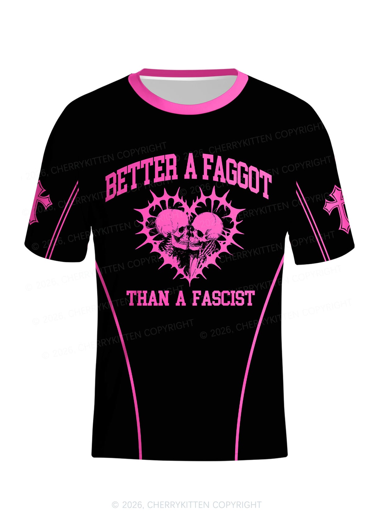 Hot Pink Better A Faggot Than A Fascist Pride Y2K Football Jersey Shirts Cherrykitten