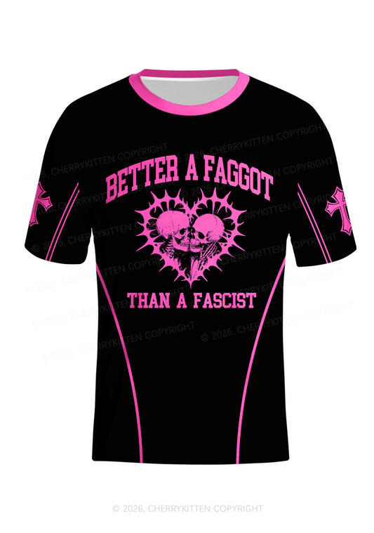 Hot Pink Better A Faggot Than A Fascist Pride Y2K Football Jersey Shirts Cherrykitten