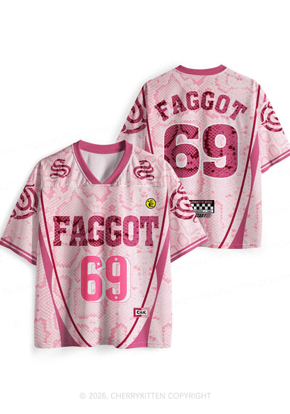 Pink Snakeskin Texture Faggot Pride Y2K Sport Jersey Shirts Cherrykitten