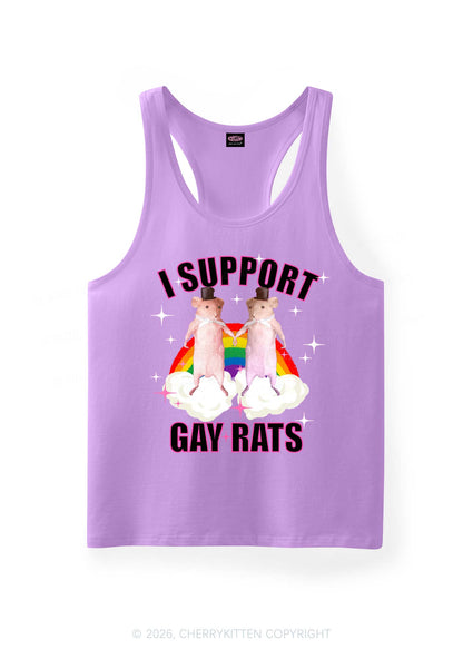 Support Gay Rats Pride Y2K Men Racerback Tank Top Cherrykitten