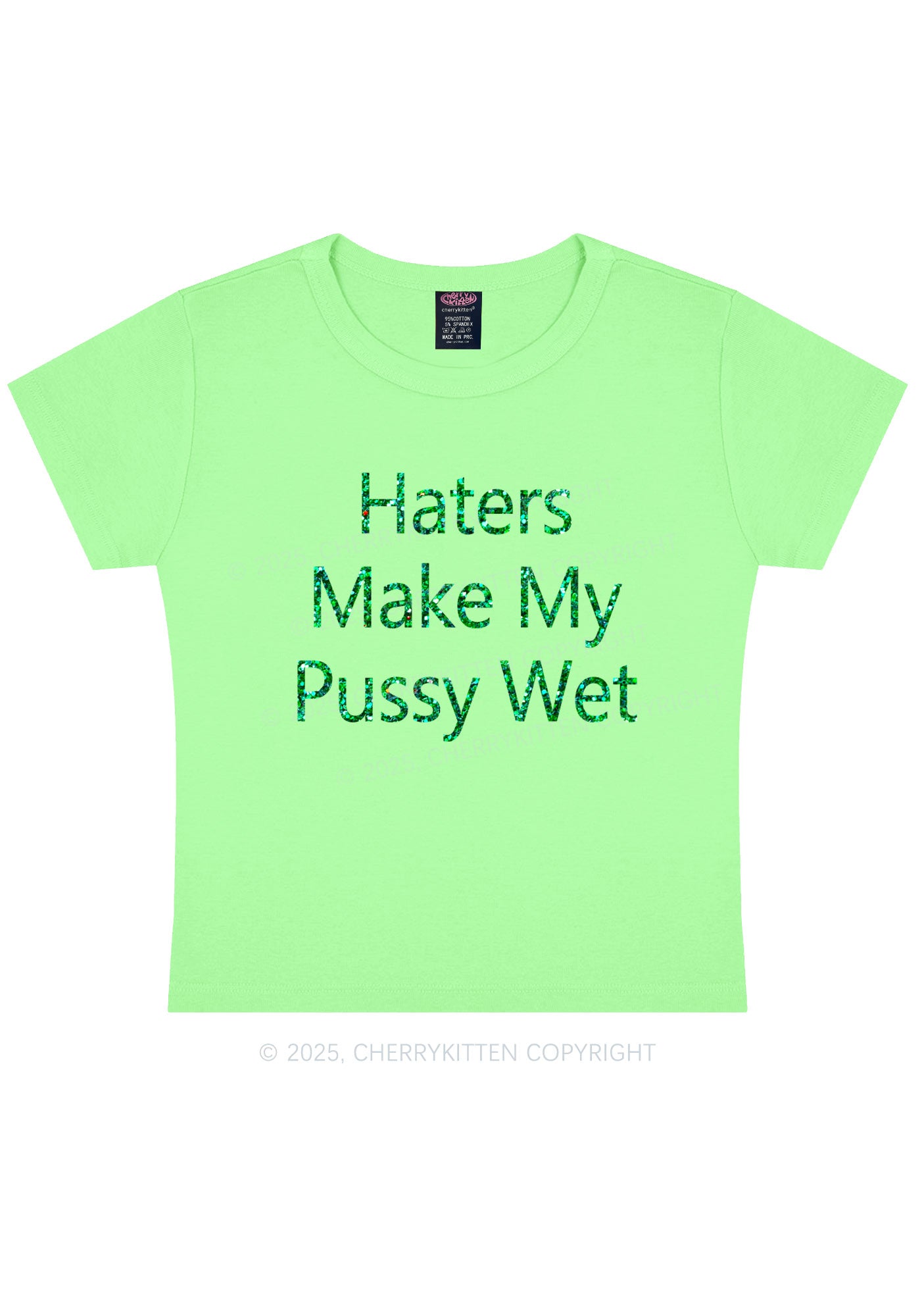 Glitter Haters Make My Puxxy Wet Y2K Baby Tee Cherrykitten