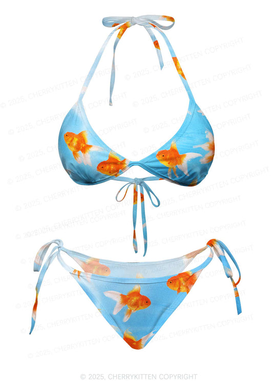 Goldfish Y2K Print Bikini Set Cherrykitten