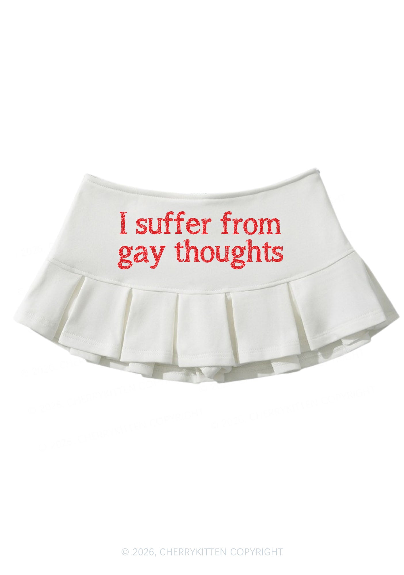 Suffer From Gay Thoughts Pride Y2K Mini Pleated Skirts Cherrykitten