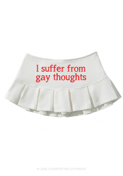 Suffer From Gay Thoughts Pride Y2K Mini Pleated Skirts Cherrykitten