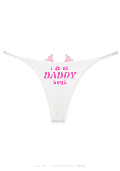 I Do As Daddy Says Y2K Goth Angel Wings Bikini String Thong Cherrykitten