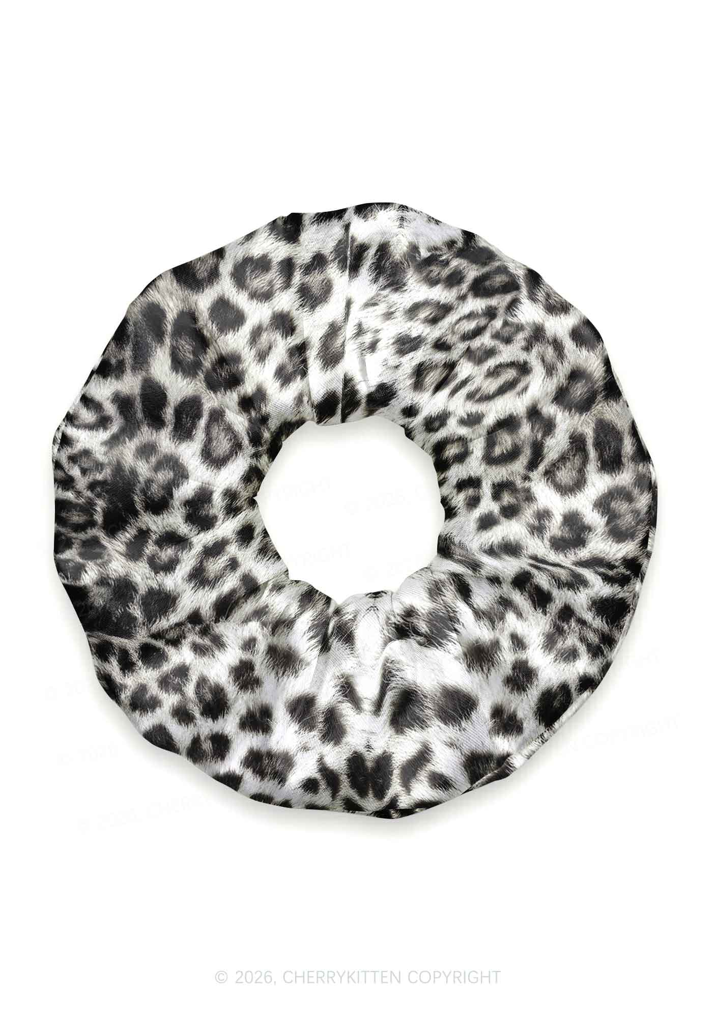 Snow Leopard Y2K Hair Scrunchie Cherrykitten