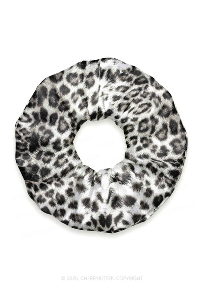 Snow Leopard Y2K Hair Scrunchie Cherrykitten