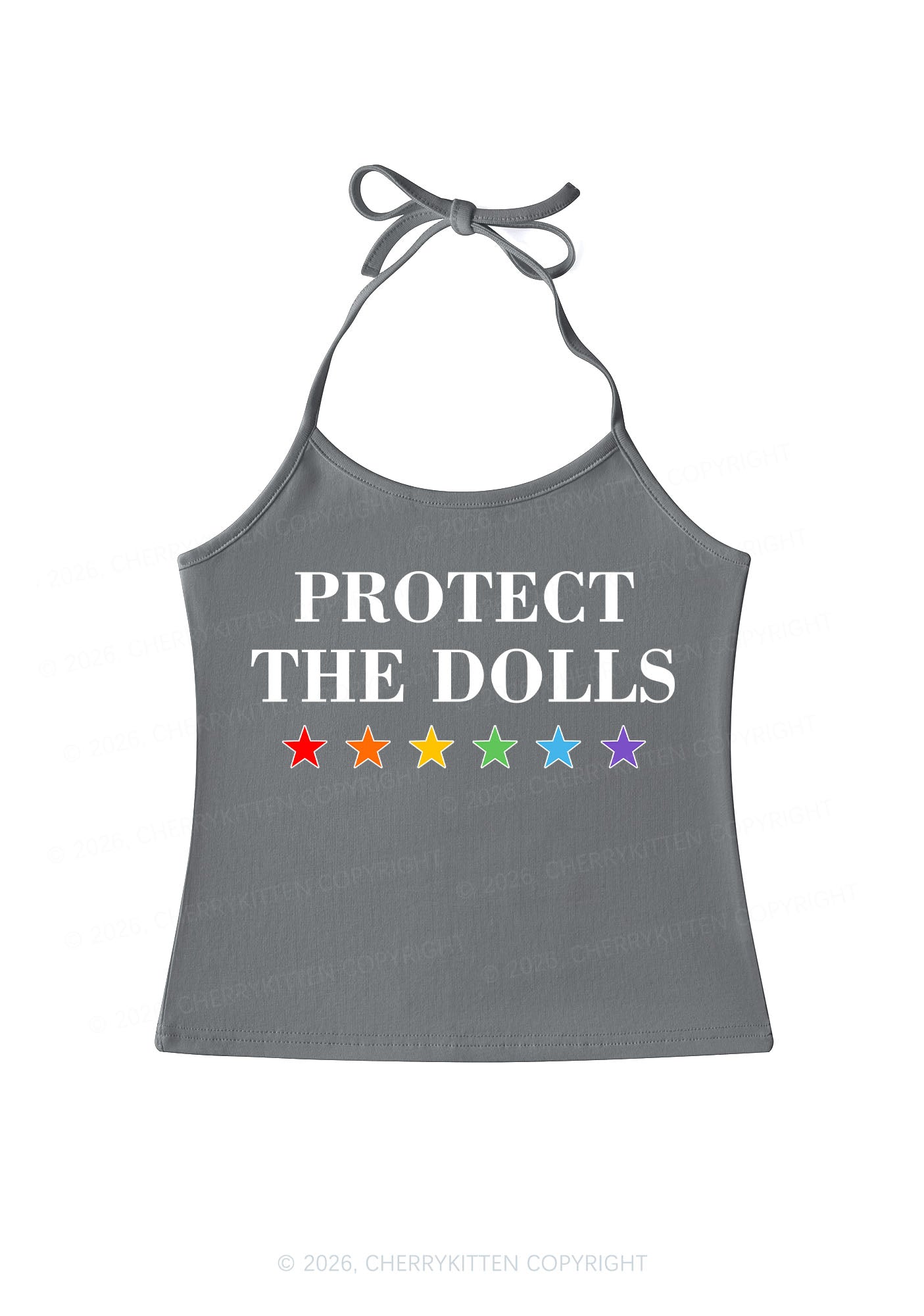 Protect The Dolls Pride Y2K Halter Neck Cami Cherrykitten