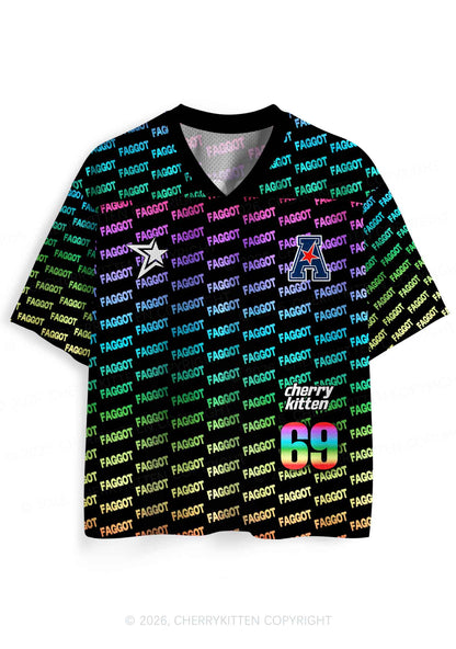 Rainbow Gradient Faggot Pride Y2K Sport Jersey Shirts Cherrykitten