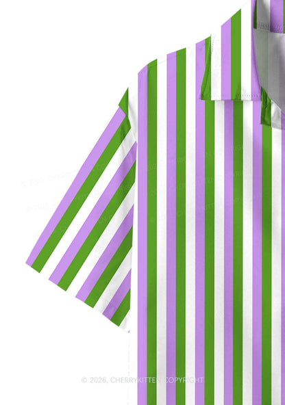 Genderqueer Flag Pride Y2K Print Hawaiian Shirt Cherrykitten