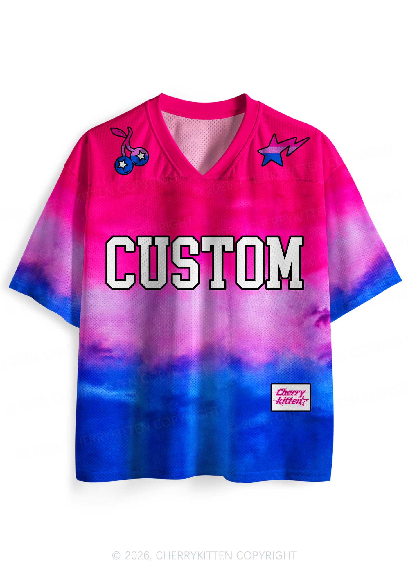 Custom Bisexual Flag Colors Pride Y2K Sport Jersey Shirts Cherrykitten