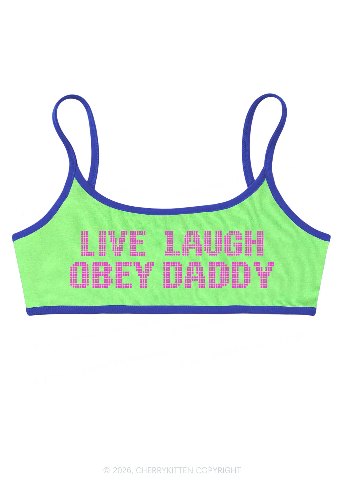 Live Laugh Obey Daddy Y2K Super Crop Cami Cherrykitten