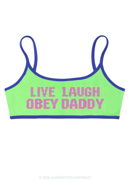 Live Laugh Obey Daddy Y2K Super Crop Cami Cherrykitten