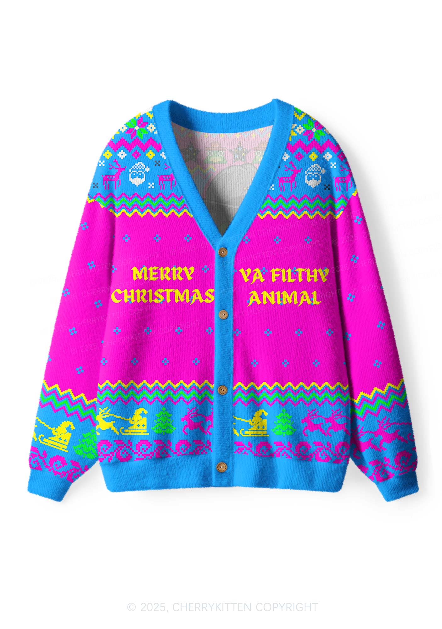 Ya Filthy Animal Y2K Christmas Cardigan Knit Sweatshirt Cherrykitten