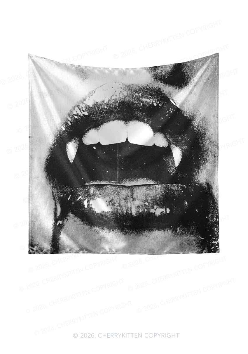 Halloween Vampire Lips Y2K Print Square Bandana Cherrykitten