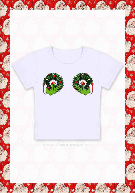 Christmas Wreath Baby Tee Cherrykitten