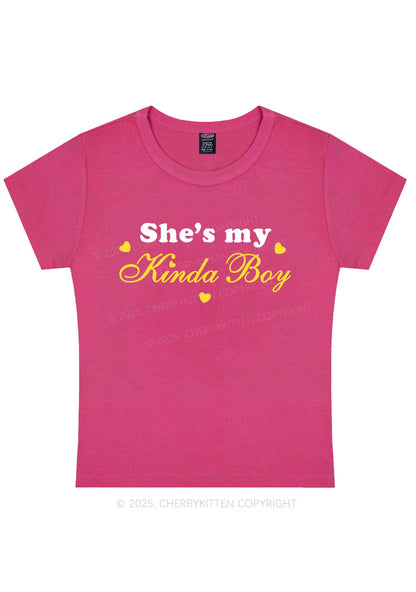 Shes My Kinda Boy Pride Y2K Baby Tee Cherrykitten