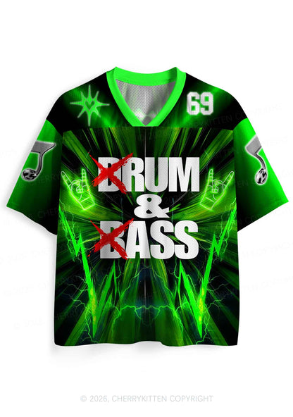 Green DnB Lightning Rock Y2K Sport Jersey Shirts Cherrykitten