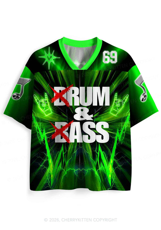 Green DnB Lightning Rock Y2K Sport Jersey Shirts Cherrykitten