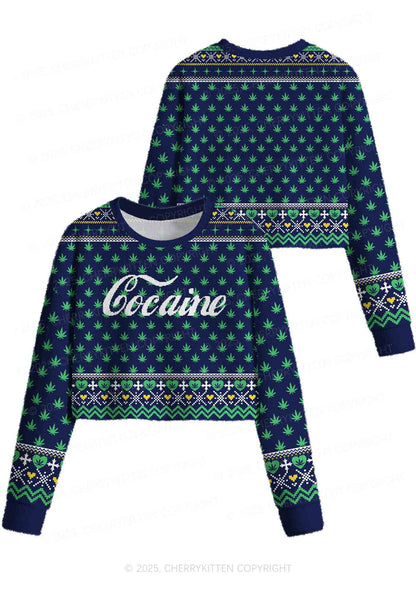 Special Cola Y2K Christmas Crop Knit Sweatshirt Cherrykitten