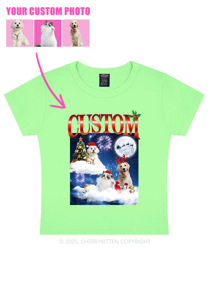 Custom Christmas Pet Y2K Baby Tee Cherrykitten