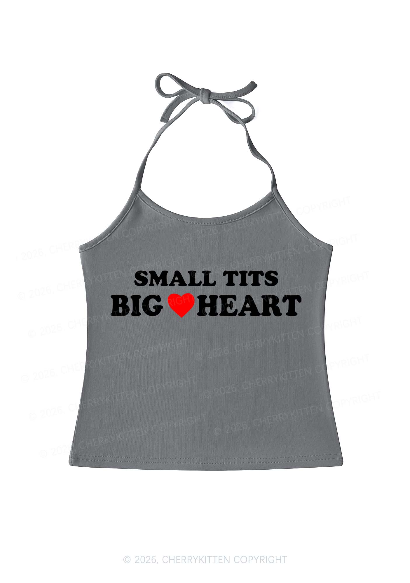 Small But Big Heart Y2K Halter Neck Cami Cherrykitten