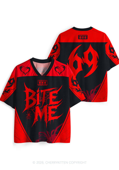 Halloween Bite Me Spider Web Y2K Sport Jersey Shirts Cherrykitten