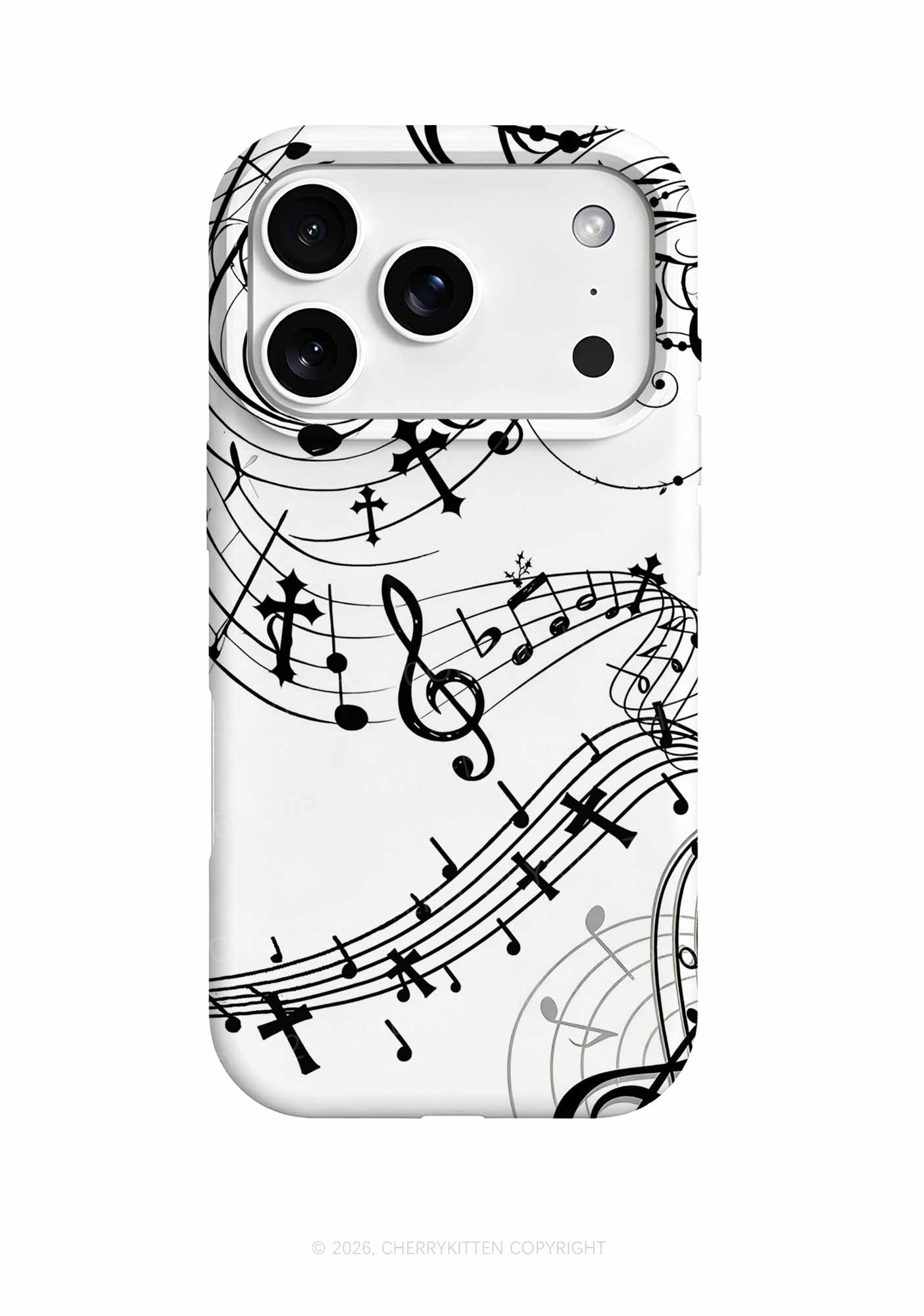 Halloween Gothic Music Note Cross Bat Y2K Phone Case Cherrykitten