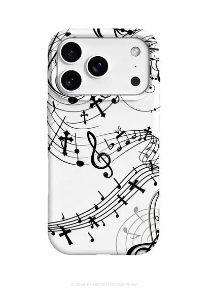 Halloween Gothic Music Note Cross Bat Y2K Phone Case Cherrykitten