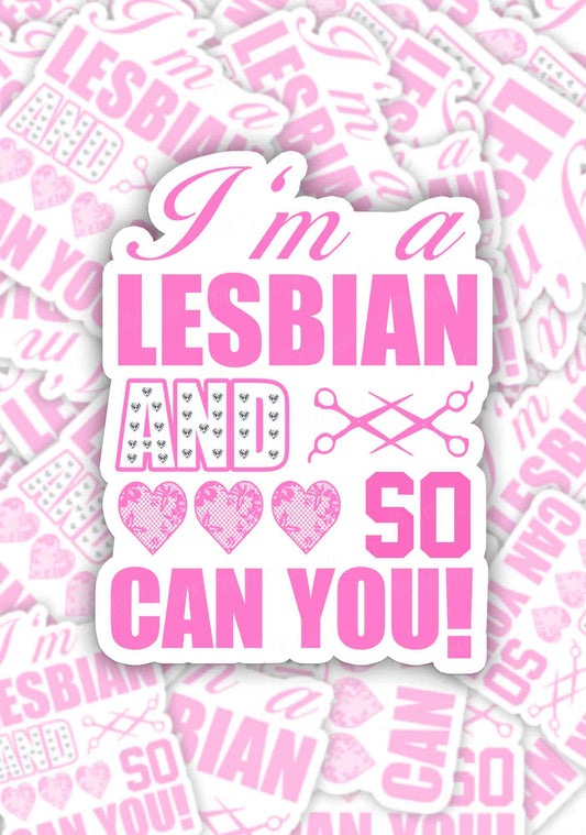 Im A Lesbian And So Can You Pride 1pc Y2K Sticker Cherrykitten