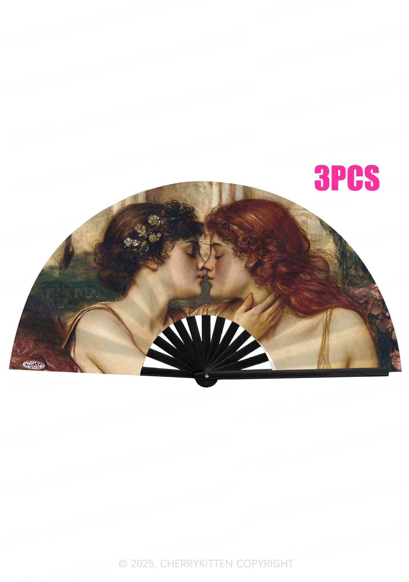 Lesbian Girlfriend Pride Y2K Rave Hand Fan Cherrykitten
